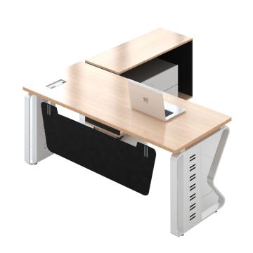 中芯 板式办公桌含活动柜，ZXBSZ-04 板式班台1.8米经理桌 1800*1600*750mm 白色 售卖规格：1张