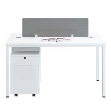 中芯 板式办公桌含活动柜，ZXLH-126 白色+灰色两人位职员桌带活动柜 1200*1200*750mm 白色+灰色 售卖规格：1张