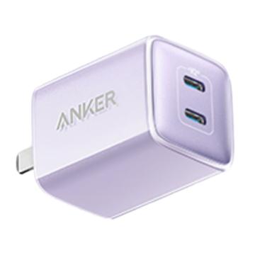 安克/Anker 充电器，A20386Q1 双口快充 PD40W适用 iPhone15/14/13/12/iPad 单个装充电头 紫色 售卖规格：1个
