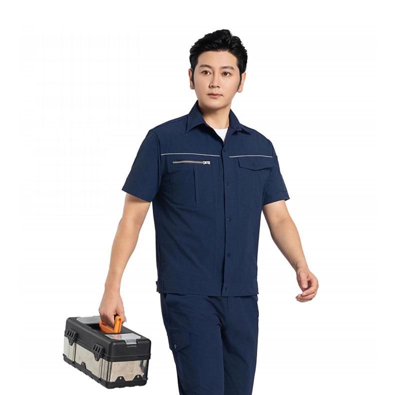 ALLAXDO 速干弹力短袖工作服套装，GM1SSG1159S601，3XL/185 售卖规格：1套