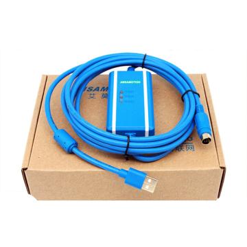 艾莫迅 PLC编程电缆数据通讯下载线，USB-SC09-FX，3米 隔离蓝 售卖规格：1条