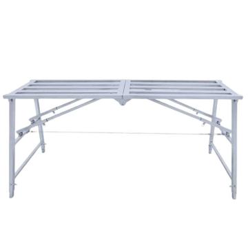 谦格 铁镀锌折叠高度可调方管双支撑工程梯平台马凳，冲孔面MD16040,长160cm宽40cm，高70~90cm 售卖规格：1个