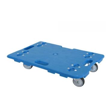 谦格 塑料可拼接式方型万向轮搬运托盘乌龟平板推车，蓝PCW04,3寸橡胶轮,60*40cm,承重100kg 售卖规格：1个