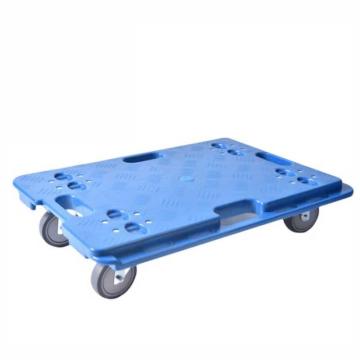 谦格 塑料可拼接式方型万向轮搬运托盘乌龟平板推车，蓝PCW08,4寸橡胶轮,72*48cm,承重200kg 售卖规格：1个