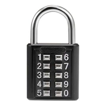 炬芯 10位按键密码锁，ZAJ105 黑色 锁体宽度40mm 固定密码 售卖规格：1个