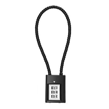 炬芯 钢丝绳密码锁，ZLC280 锁体宽35mm 黑色 钢丝绳长度28cm 售卖规格：1个