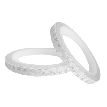 安赛瑞 安全帽警示反光贴-白色，晶格反光材料，10mm×8m，13303 售卖规格：2卷/包