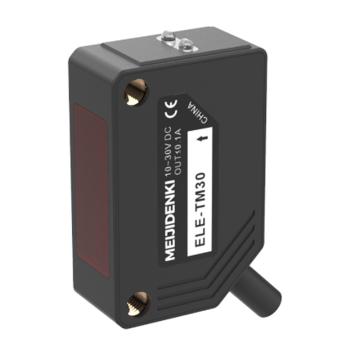 明治 方型激光传感器，ELE-TM30P 对射，线缆2m，检测距离：0-30m（可调节），PNP，光斑尺寸：Φ60mm/30m 售卖规格：1个