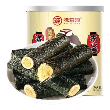 味滋源 休闲零食，海苔夹心卷 蟹黄味100g （一件代发） 售卖规格：1罐