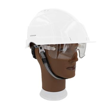 Raxwell ABS安全帽，内置护目镜（PC镜片），一套/袋，RW5151 白色 售卖规格：1套