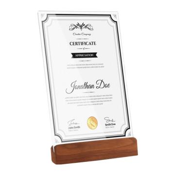 安赛瑞 A6亚克力实木荣誉证书裱框架，105×173mm，7I00213 售卖规格：1个