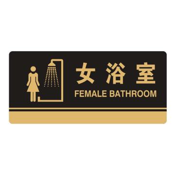 安赛瑞 亚克力标识牌（女浴室）3M背胶，26×12cm，35278 售卖规格：1个
