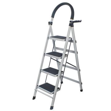 链工 人字梯，3/19-bs4bt 白色碳钢折叠4步梯，塔板数：4，额定载荷（kg）：100  人字高度（mm）：1400 平台高度：920 售卖规格：1个