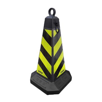 安赛瑞 方尖反光路锥，黄黑反光，700×360×360mm，11580 售卖规格：1个