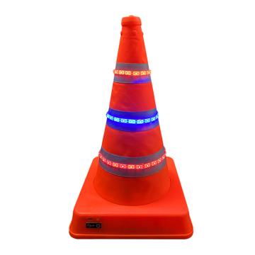 安赛瑞 发光伸缩路锥，LED红蓝爆闪灯带，70CM，310149 售卖规格：1个