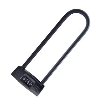 安赛瑞 U型锁玻璃门锁 黑色 76×332mm，430832 售卖规格：1个