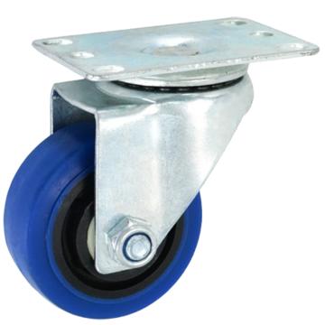 海斯迪克 TPR轻音中型脚轮，HKZ-24 3寸万向 工业滚轮手推车通用转向轮 蓝色 售卖规格：1个