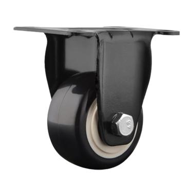 海斯迪克 黑色金钻轮，HKZ-23 1.5寸定向轮 PVC双轴承家具轮轱辘办公椅轻音脚轮 售卖规格：1个