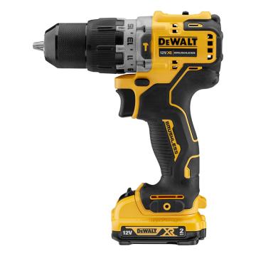 得伟/Dewalt 锂电无刷紧凑型冲击钻套装2*2.0Ah，DCD706D2-A9 12V 售卖规格：1把