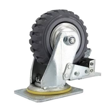 海斯迪克 风火轮，HKCL-700 5寸刹车轮 高强度聚氨酯脚轮重型工业烽火轮子 售卖规格：1个