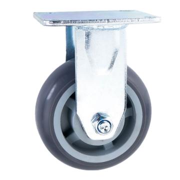 海斯迪克 TPR橡胶脚轮，HKCL-701 4寸定向轮 工业重型灰胶轮推车平板车通用轻音脚轮滑轮 售卖规格：1个