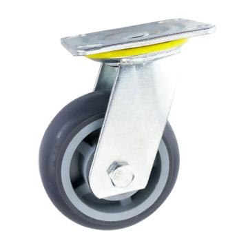 海斯迪克 TPR橡胶脚轮，HKCL-701 4寸万向轮 工业重型灰胶轮推车平板车通用轻音脚轮滑轮 售卖规格：1个