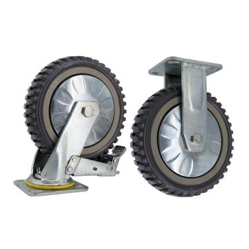 海斯迪克 风火轮，HK-780 8寸（2刹车+2定向） 聚氨酯脚轮 耐磨轻音重型工业轮子 售卖规格：4个/组