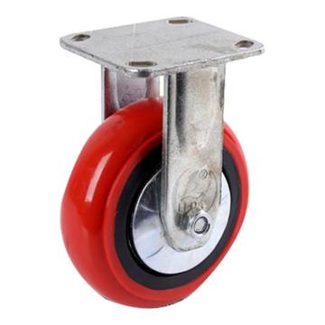 海斯迪克 塑芯韩式脚轮红色，HK-5023 5寸定向轮 聚氨酯PU脚轮平板车轮 售卖规格：1个