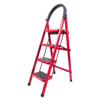 海斯迪克 加厚红色人字梯折叠梯，HKCL-165 四步梯 工程登高梯储物货梯子 售卖规格：1个