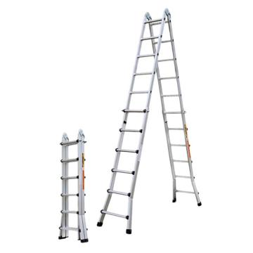 海斯迪克 小巨人伸缩梯，HKCL-927 4X6步 铝合金多用途巨型梯子 多功能人字梯 售卖规格：1个