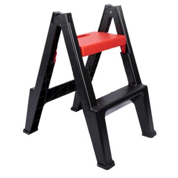 海斯迪克 折叠两步梯凳，HKCL-722 红黑色 人字梯洗车登高凳椅子 售卖规格：1个