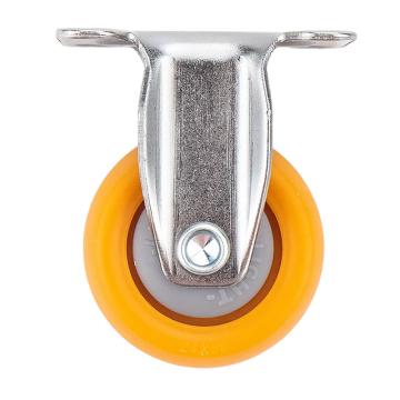 海斯迪克 橙色PP家具脚轮，HKCL-396 1寸固定 轻音轮定向轮 展柜音箱轮子 售卖规格：1个