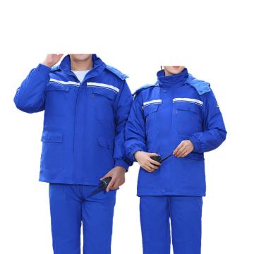 英格杰家 冬季加厚防静电棉衣反光条可拆卸工作服，H029，蓝色 165-190，上衣（下单备注尺码） 售卖规格：1件