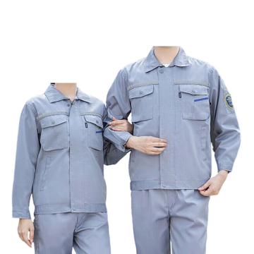 英格杰家 夏季防酸碱防静电工作服套装，TZS16X-2 160-190，B款银灰色(夏款)（下单备注尺码） 售卖规格：1套