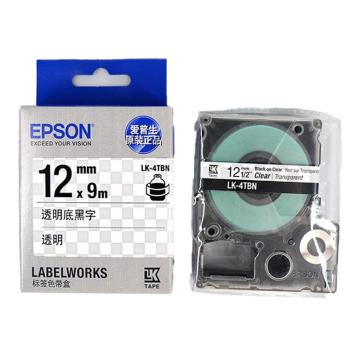 爱普生/Epson 标签色带，LK-4TBN 12mm 透明底黑字 售卖规格：1个