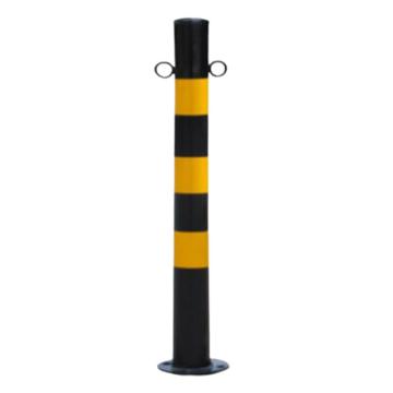 鸣固 警示柱，管径*管高*管厚：76mm*75cm*1.2mm，带绳带环，含紧固螺栓 (黑黄) 售卖规格：1套