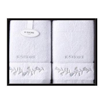 金号/KINGSHOR 毛巾套装，无捻割绒 SK1020WH 梦天使系列3 馥香系列 毛巾两条 售卖规格：1盒