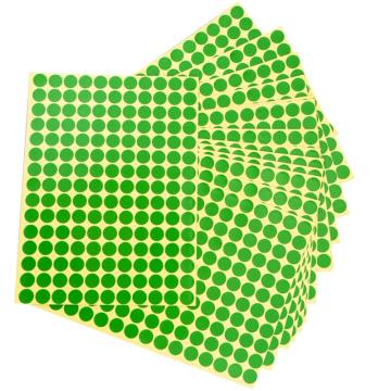 海斯迪克 HKW-259，彩色不干胶圆点标签贴纸，圆形铜版色标分类记号贴纸，10mm绿色，2475贴/组 售卖规格：1组