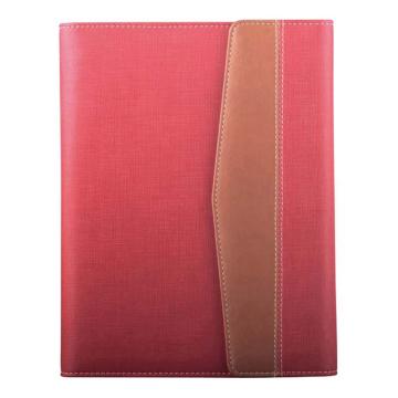 史泰博 三折磁性搭扣活页笔记本，1100004570 红色和咖啡色拼接款 25K/80页 售卖规格：1本