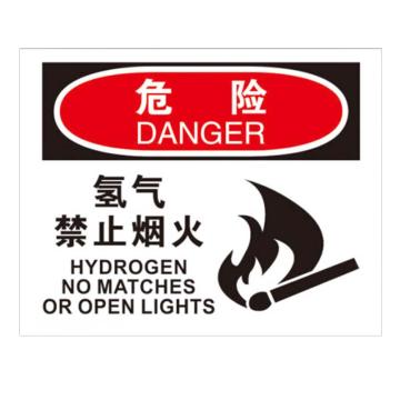 海斯迪克 gnjz-1516，防火安全标识，塑料板25*31.5cm（危险-氢气禁止烟火） 售卖规格：1个