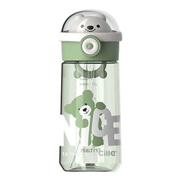 希乐 星际熊熊吸管杯tritan塑料水杯，XL-2310 绿色 480ml 售卖规格：1个