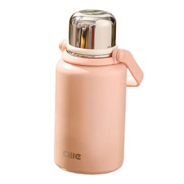 希乐 小胖墩金刚杯不锈钢保温杯，XB-22132 桂粉红 900ml 售卖规格：1个