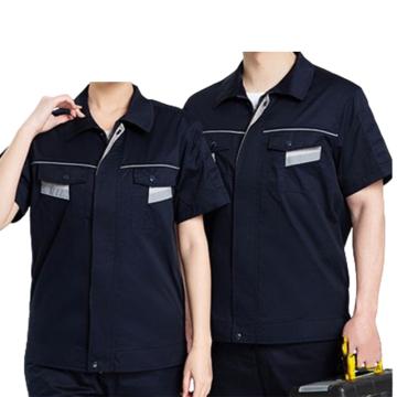 英格杰家 高档CVC防静电短袖工作服套装，DK-01，藏蓝色 160-190，下单备注尺码 售卖规格：1套