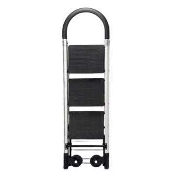 谦格 铝合金小型轻便带轮子可折叠人字扶梯，ZDT02 3步 梯踏板长28×宽22.5×高75cm 售卖规格：1个