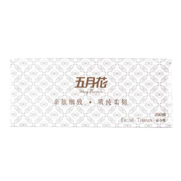 五月花/MAY FLOWER 两层高级型200抽盒装面巾纸，A19616S 售卖规格：3盒/提