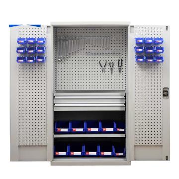尔迈 重型工具柜,含1层板,双抽,带挂板，EM-GJG-14 1000×500×1800mm 售卖规格：1台