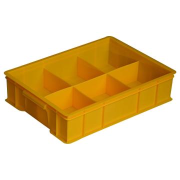 Raxwell 固定分格周转箱大号6格,,440×320×100mm,黄色，RHSS4375 售卖规格：1个