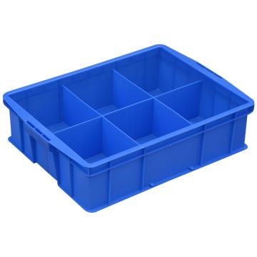 Raxwell 6格固定分格周转箱,565×420×155mm,,蓝色，RHSS4440 售卖规格：1个