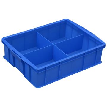 Raxwell 4格固定分格周转箱,565×420×155mm,,蓝色，RHSS4438 售卖规格：1个