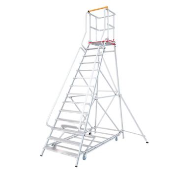 瑞居 移动平台梯（拆卸式挡杆款），FP14 额载(kg):200 14阶 平台高度(cm):336  护栏100cm 售卖规格：1架